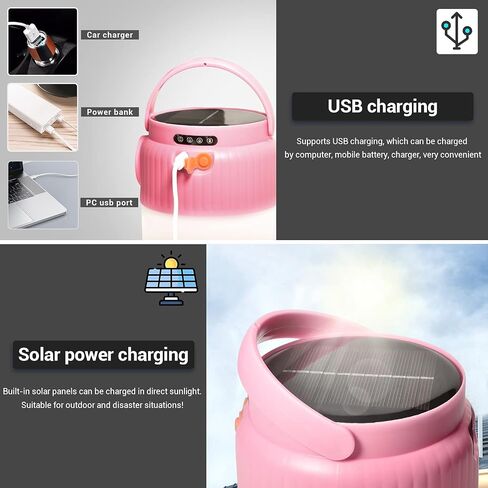 LETOUR LED Camping lantern Portable Light bulb Camping Spotlight with Solar Panel Type-C Rechargeable Multifunction Flashlight 4 Modes Lighting Tent Light 60W Canopy Light for Outdoor Camping, Hiking in Saudi Arabia