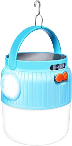 LETOUR LED Camping lantern Portable Light bulb Camping Spotlight with Solar Panel Type-C Rechargeable Multifunction Flashlight 4 Modes Lighting Tent Light 60W Canopy Light for Outdoor Camping, Hiking in Saudi Arabia