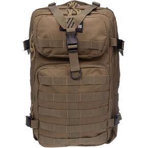 Tactical Bugout Durable Weatherproof Water-Resistant Computer Backpack with 2 Removable Pistol Cases, Tan, One Size