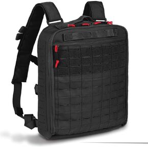 PARAGON Assault Pack, Tactical Hook and Loop Laser Cut Nylon M9 Trauma Medical Supplies Deattachable Organizer Pouches and Removable Panel (Black)