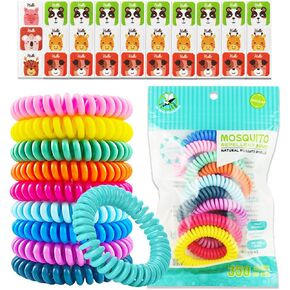 18 Pack Mosquito Repellent Bracelets with 60 Pack Mosquito Patches, DEET-Free Insect & Bug Repellent Wrist Bands for Kids & Adults Outdoor Camping Fishing Traveling