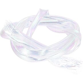 PATIKIL Fly Tying Material, Pearlescent Braid Tube Round Holographic Tinsel Tubing for Making Fishing Lure Fly Flies