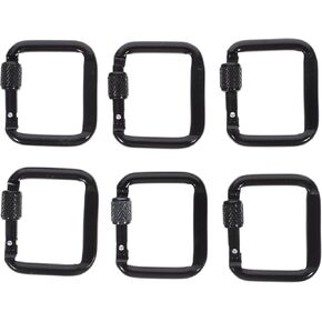 Toddmomy 6pcs Camping Button Heavy Duty Hook Metal Keychain Outdoor Hooks for Hanging Square Carabiners Lanyard Snap Hook Carabiner Buckle Outdoor Hiking Clasp Carabiner for Outdoor Trigger