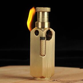 Vintage Antique Trench Lighter,Reusable Cool Lighters for Smoking,Novelty Soft Flame Kerosene Cigarette Lighter,Pure Copper Lighter for Collection Decorative Gift Present