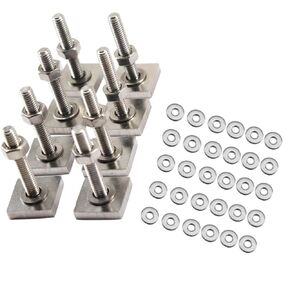 10 Sets T Track Mount Tie Down Anchor Kit with Stainless Steel Bolts - for Thule, Yakima Cross Bars, Bike/Ski/KayakRack, Solar Panel M6x35