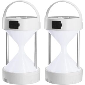 فانوس التخييم قابل لإعادة الشحن بالطاقة الشمسية مع شاحن الهاتف، مصباح Mukkuri LED Lantern Flashlight 2 وضع إمداد الطاقة طقم النجاة للطوارئ والإعصار،