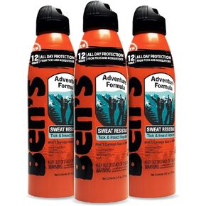 Ben's Adventure Formula - Tick & Mosquito Repellent for Up to 12 Hours of Protection - 20% Picaridin Bug Spray with EcoSpray Fine Mist Sprayer - Sweat-Resistant - 6 oz (3 Pack)
