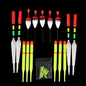 OriGlam 15pcs Fishing Float Tackle Set, Sea Fishing Floats Vertical Buoy Bobber, Fishing Bobbers Fishing Floats Assorted Size for Most Type Angling Fish Accessories