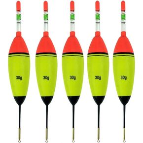 5Pcs EVA Foam Glowing Bobbers Fishing Floats Night Fishing Floats 10g,20g,30g