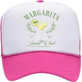 Margarita Social Club Trucker Hat | Margs Tequila Drinking Funny Cute Drinks | Premium Mesh Foam Trucker Hat for Men & Women