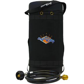 Flame King GH10-RBH Gas Hauler Kit-Insulated Protective Carry Case for 10LB Propane Tank Plus Adapter Hose, Black