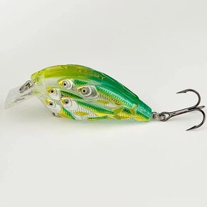 3D SQUAREBILL CRANKBAIT/Dives 1-5FT / Bait Ball Appearance/Vivid Colors/VMC Hooks