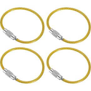 PATIKIL Wire Keychain Cable Stainless Steel Key Ring Loop for Outdoor Hiking Sport