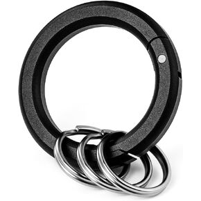 Multi-Use Carabiner Clips,Small Caribeener Clips with Key Rings, 1.4" Spring Snap Hook Key Chain Clip for Home Car keys