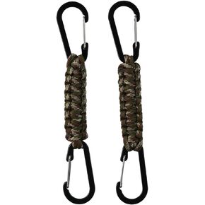 Carabiner Clips 2Pack Hiking DIY with Snap Hook Paracord Keychain Camping Keyring Carabiner Clips Hook D Ring Water Bottle, Keys, Backpack