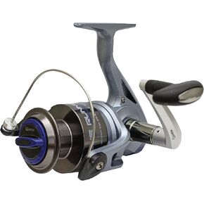 Quantum Blue Runner Spinning Fishing Reel, Size 80 Reel, Changeable Right- or Left-Hand Retrieve, Lightweight Composite Body, TRU Balance Rotor, 4.1:1 Gear Ratio, Blue, Clam Packaging