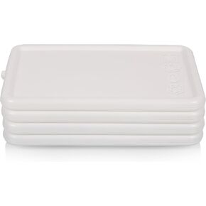 PICNIC TIME 4 Pack Reusable Ice Packs, Ice Packs for Lunch Boxes and Coolers, Long Lasting Feezer Packs (White)