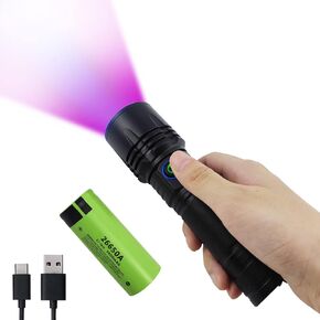 20W 365nm Black Light UV Flashlight with Filter Rechargeable Ultra Bright Shortwave Uv Light for Minerals,Rocks,Inspection,Detector Light HIGH Definition Ultraviolet Long Range
