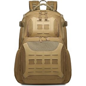 Fight！backpack Hiking backpack Tactical Backpack Military backpack Canvas Backpack Outdoor laptop backpack MOLLE nylon Backpack Camping fishing CS (01#Khaki)
