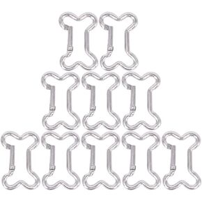 BESPORTBLE Carabiner Clips 20 Pieces Bone Shaped Buckle Heavy Duty Keychain Clip Dog Leash Harness Caribeaners for Hammocks Camping Hiking Swing Locking Outdoor（random color）