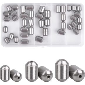 Egg Sinkers Fishing Weights Kit, 42pcs Fishing Weights Sinkers Slip Sinkers for Fishing Lines Catfish Weights Bass Casting Sinker Steel Fishing Weights for Freshwater Saltwater Fishing