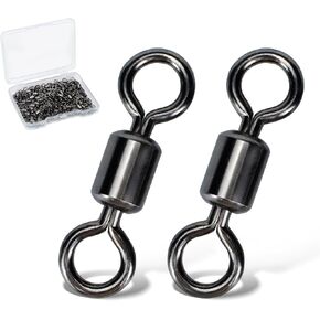 Fishing Swivels Rolling Barrel Swivels High Strength Stainless Steel Rolling Swivels Fishing Hook Line Connector Tackle Accessories