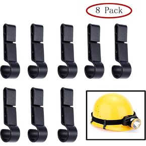 Helmet Clips for Headlamp,Headlight Hook on Narrow-Edged Hardhat Safety Cap(8pack)