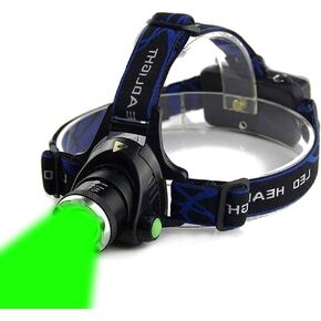 Green Light Headlamp,3 Mode Green LED headlamp,Zoomable Green headlamp,Adjustable Focus Green LED Headlight for Astronomy, Aviation, Night Observation,etc