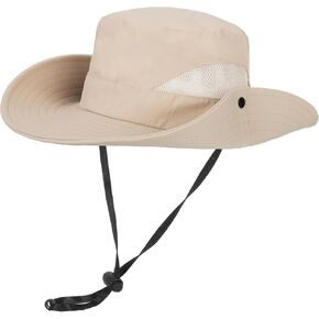 Kids Sun Hat UV-Protection Boys Girls Fishing Hat Outdoor Wide Brim Beach Hats Safari Hat (5-10Y)