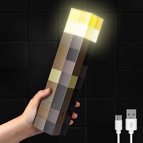 Light-up Wall Torch with 3 Lighting Levels - USB Rechargeable Night Lamp - Torch Light with Wall Mount & Hand Held, LED Lighting Torch for Kid's Bedroom Gaming Decoration in Saudi Arabia