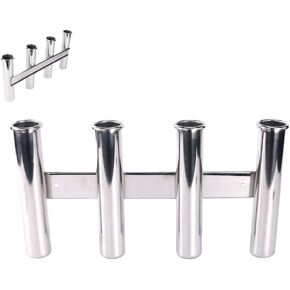 Wall-Mounted 316 Stainless Steel Rod Holder 4 Tube Fishing Pod Rack for Marine Boat Yacht Camper RV