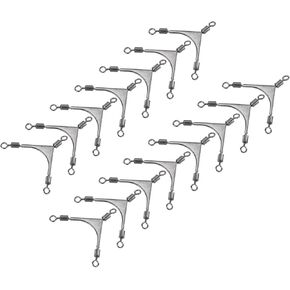 PATIKIL 3 Way Swivel Fishing Tackle Stainless Steel Cross-Line Swivels Rolling Barrel Triple Lure Connector Fishing Rig
