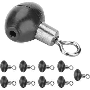 Zerone 10 Pcs Fishing Swivel Zip Fishing Tackle Running Slider Bead Swivel Pulley Line Rig Fishing Tackle