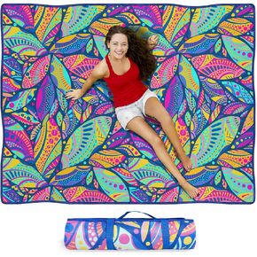Waterproof Picnic Blankets Foldable & Portable 60''x80'' Boho Picnic Mat for Outdoors, Large Washable Picnic Blanket for Travel Camping Beach, Park Grass Picnic Blanket Accessories for Adults
