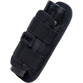 Flashlight Pouch Holster,360 Degree Carabiner Reel Clip Rotatable Flashlight Holder Belt Clip Tactical Torch Carry Case