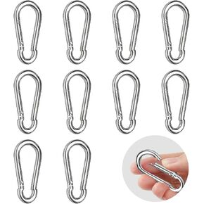 10 Pack 304 Stainless Steel Small Carabiner Clip,1.57 Inch Spring Snap Hooks for Camping, Water Bottles, Pet Harnesses, Hammocks, Hiking, Travel, Fishing, Quick Link Keychains in Saudi Arabia