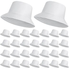 Haysandy 30 Pieces Solid Bucket Hat Bulk Packable Fishing Hats Travel Bucket Hat Beach Fishing Cap for Women Men Girls