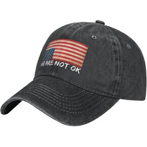 Upside Down American Flag Hat We are Not Ok Hat for Men Baseball Hats Graphic Caps