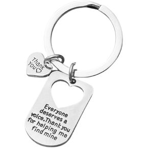 Infinity Collection Speech Therapist Keychain, Everyone Deserves a Voice, Thank You For Helping Me Find Mine - Speech Language Pathologist Jewelry Thank You Appreciation Gift