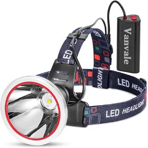 Super Bright Rechargeable LED Headlamp,IPX4 Water Resistant Head Light with Charger,Ultra Bright Flashlight Hunting Lamp for Running,Fishing,Camping,Outdoor,Storm Power Outage（White Light）