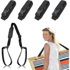 4 Pcs Black Carry Strap for Beach Folding Chair Camping Chair Accessories Beach Chair Backpack Straps for Camping and Outdoor Activities