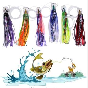 Set of 6 Rigged Trolling Lures Marlin Tuna Mahi Dolphin Durado Wahoo Octopus Skirted Saltwater Fishing Lures