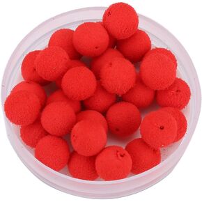 المنبثقة Boilies، حبات الصيد الحمراء الناعمة، كريات صيد سمك الشبوط، 30 قطعة / الوحدة طعم صيد سمك الشبوط رغوة المنبثقة الكريات الناعمة الكرة الكارب العائمة إغراء الأسماك أداة عش الطعام (12 مم / 0.47 بوصة - أحمر (الفراولة))