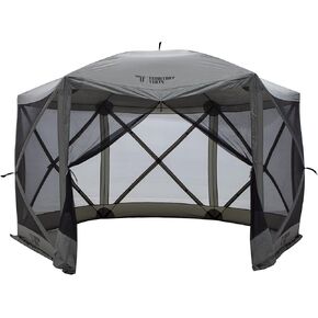 ST8101SL Easy Pop Up, Portable, Waterproof, UV-Resistant 8-Person Camping and Outdoors Screen Tent with Mesh Windows, Slate Grey, 124"x124"