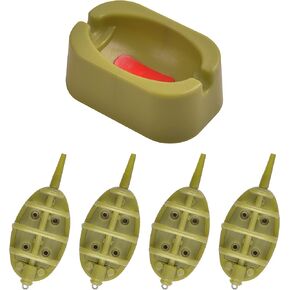 Carp Fishing Inline Method Feeders Set with Quick Release Moulds Holder Tool for Carp Fishing Bait
