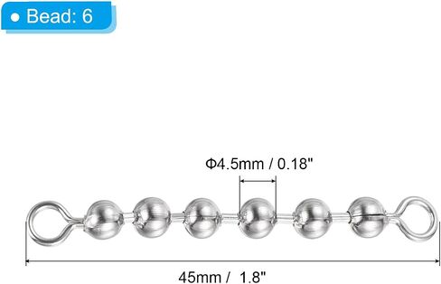 PATIKIL Fishing Bead Chain Swivels Stainless Steel Catfish Swivels Rig Fishing Tackle Gear for Freshwater Saltwater in Saudi Arabia