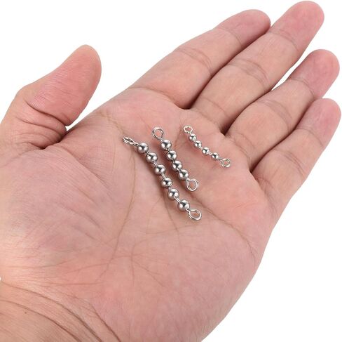 PATIKIL Fishing Bead Chain Swivels Stainless Steel Catfish Swivels Rig Fishing Tackle Gear for Freshwater Saltwater in Saudi Arabia