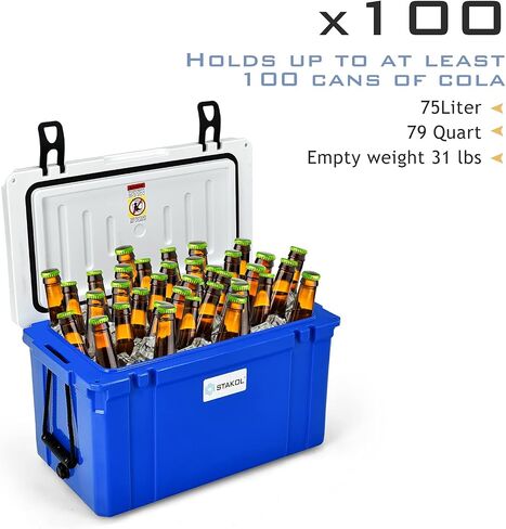 Goplus 26/58/79 Quart Cooler, Ice Chest with 4-Day Ice Retention, Anti-leak Latch, Heavy Duty Hard Cooler, Rotomolded Cooler Camping Cooler for Outdoor Activities, BBQs, Beach in Saudi Arabia