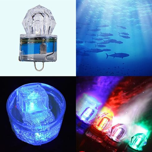 15PCS Mini Bright LED Deep Drop Underwater Diamond Fishing Flashing Light Bait Lure Light Attractants Squid Sturdy Practical Tool for Saltwater Freshwater Bass Halibut (4 .5 x 2.5cm,17g) in Saudi Arabia