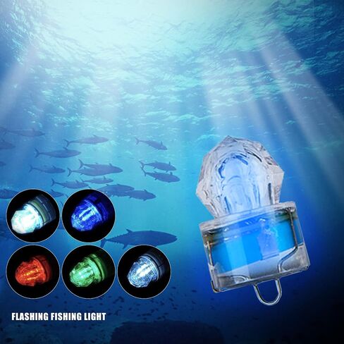 15PCS Mini Bright LED Deep Drop Underwater Diamond Fishing Flashing Light Bait Lure Light Attractants Squid Sturdy Practical Tool for Saltwater Freshwater Bass Halibut (4 .5 x 2.5cm,17g) in Saudi Arabia